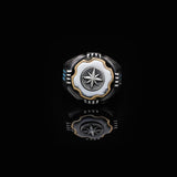 925 Sterling Silver White Turquoise and Pole Star Rotating Ring for Men - White Turquoise and Pole Star Design - Birthday Gifts — image 2