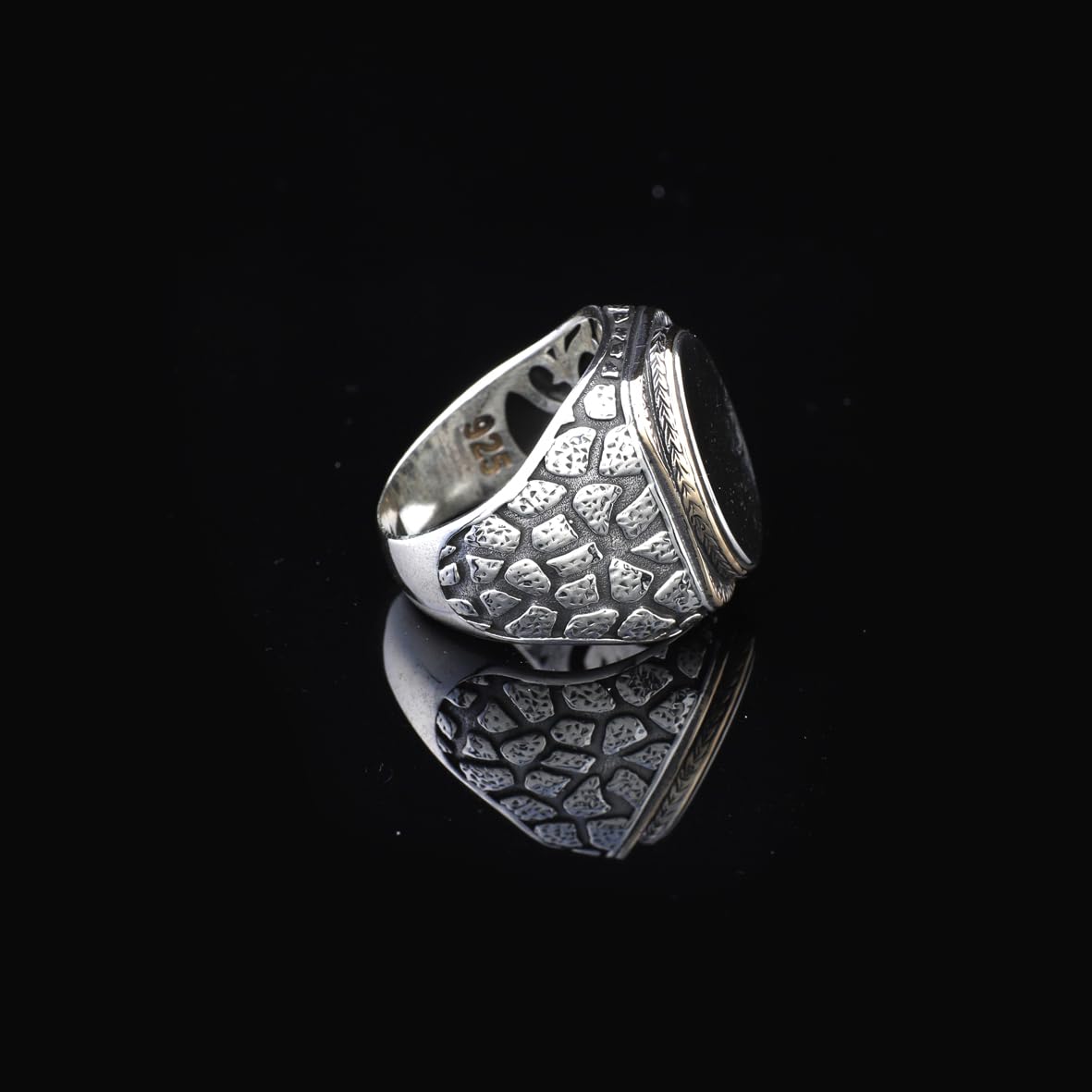 Handmade 925 Sterling Silver Personalized Rings - Custom Photo Ring with Name Engraving