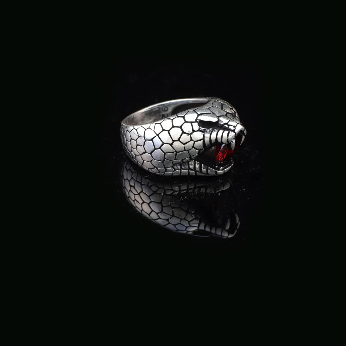 Snake Handmade Sterling Silver Ring For Men