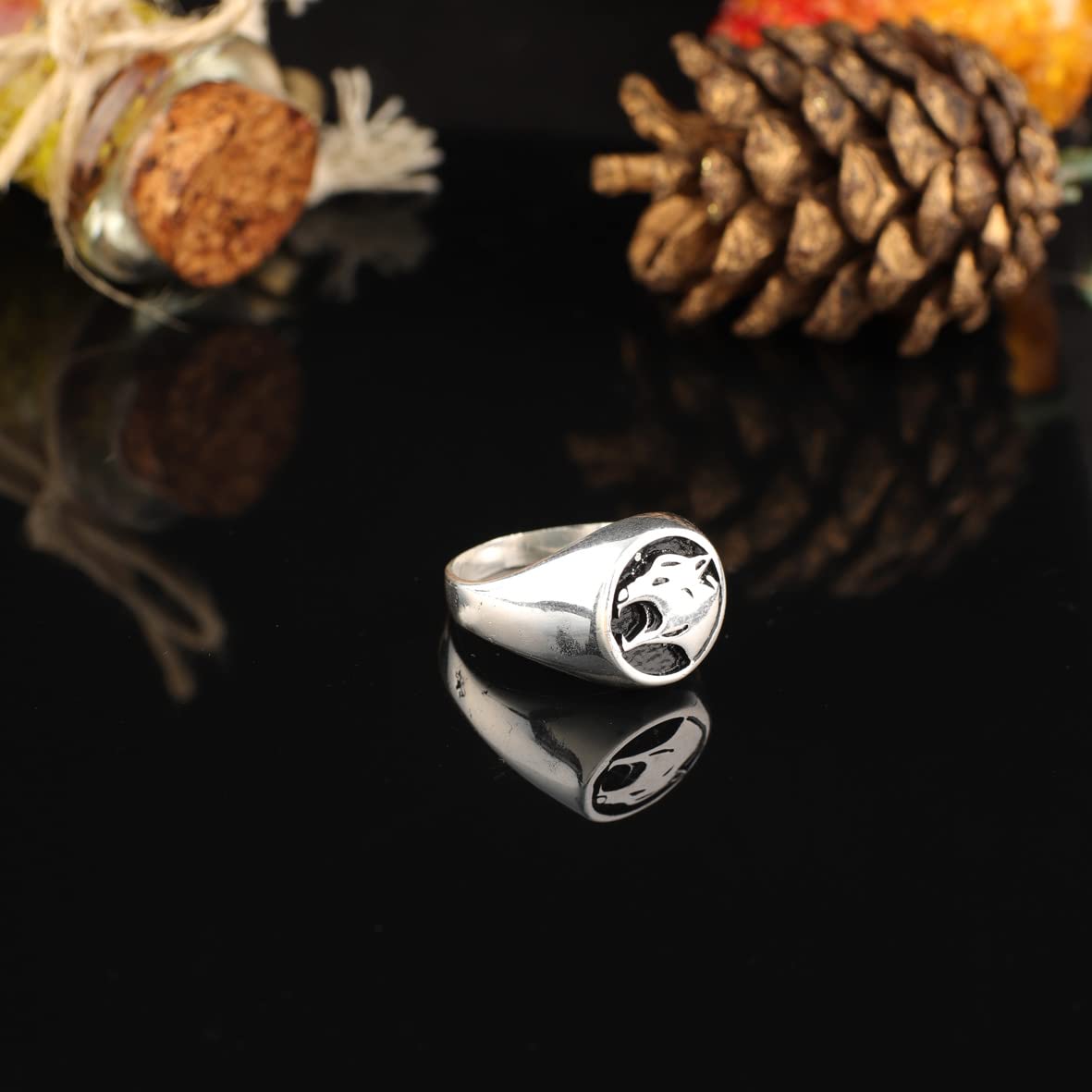 925K Sterling Silver Wolf Ring