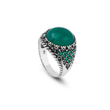 Handmade Jade Ring in Ottoman Style - 925 Sterling Silver Men's Gemstone Jewelry — image 1