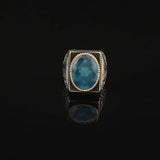 Man Silver Aquamarine Stone Ring — image 2