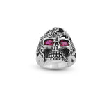 Skull Handmade Sterling Silver Men Biker Ring — image 1