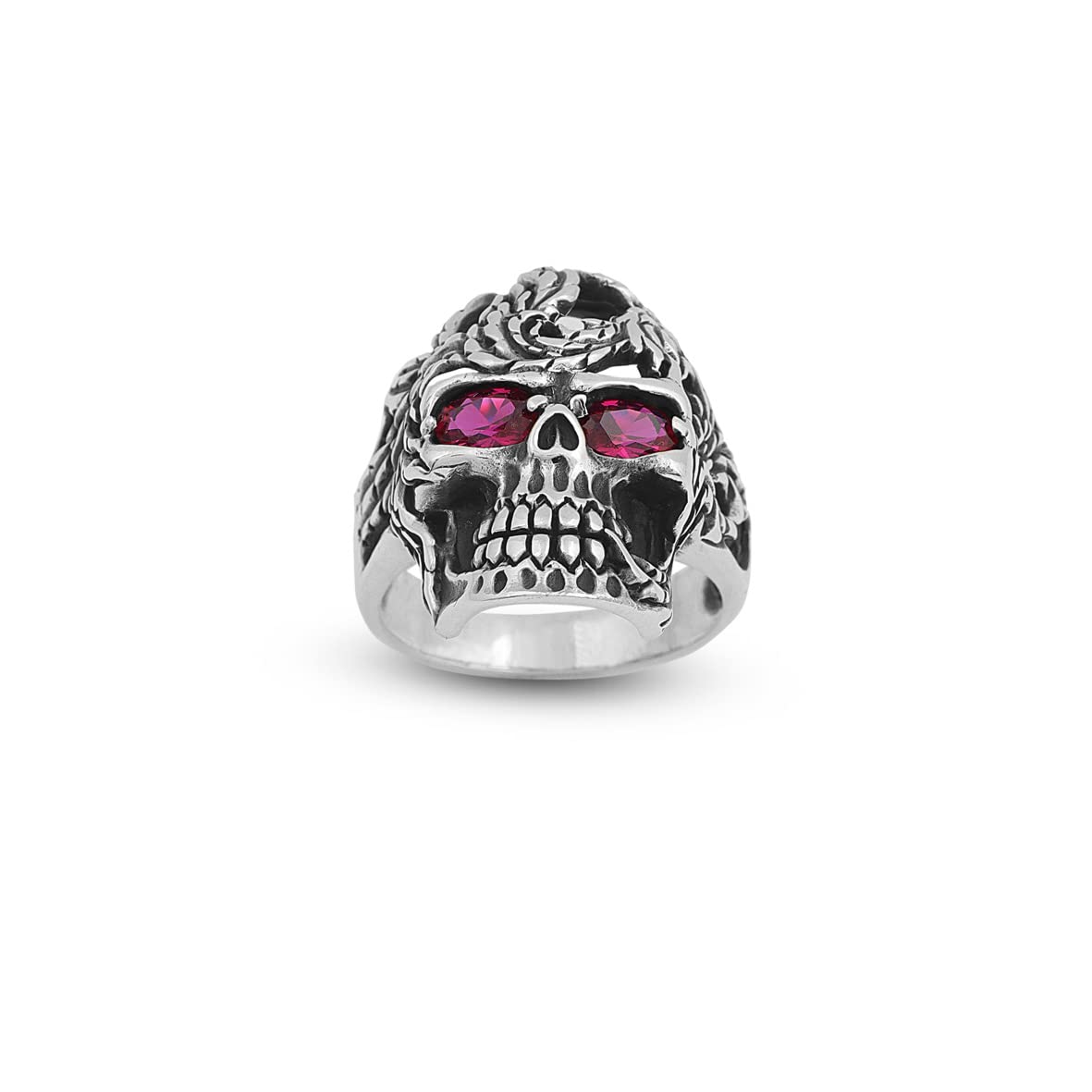 Skull Handmade Sterling Silver Men Biker Ring