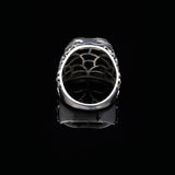 Handmade Vintage Ax Amber Ring with Micro Onyx Stone in 925 Sterling Silver for Men - Unique Gemstone Jewelry - Silver Polishing Cloth Gift — image 5