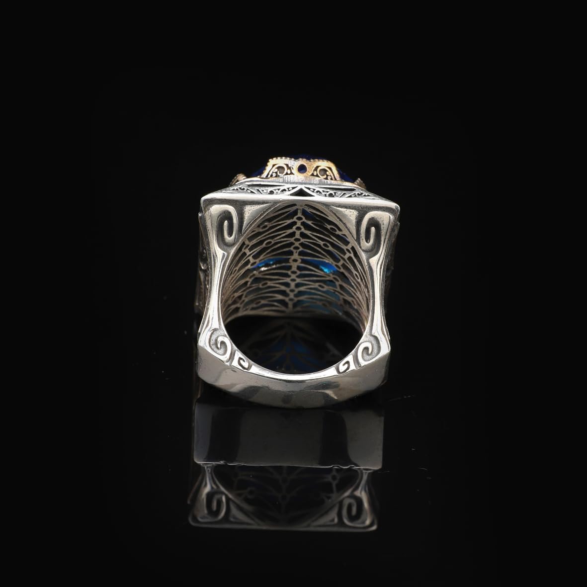 Aquamarine Ring - Large Gemstone Ring for Men