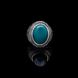 Handmade Jade Men's Ring - 925 Sterling Silver Gemstone Jewelry with Silver Polishing Cloth Gift - Engraving Ring — image 3