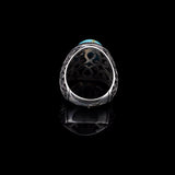 Handmade Genuine Turquoise Men's Ring - 925 Sterling Silver Gemstone Jewelry with Silver Polishing Cloth Gift — image 6