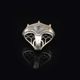 Vintage Men's Handmade Onyx Ring with Oval Gemstone - Large Ottoman Style 925 Sterling Silver Band - Includes Silver Polishing Cloth Gift — image 6