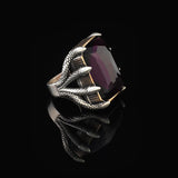 Amethyst Claw Ring - Chunky Sterling Silver Gemstone Ring — image 4