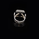 Handmade Sapphire Statement Ring - Vintage 925 Sterling Silver Men's Ring with Micro Stone — image 6