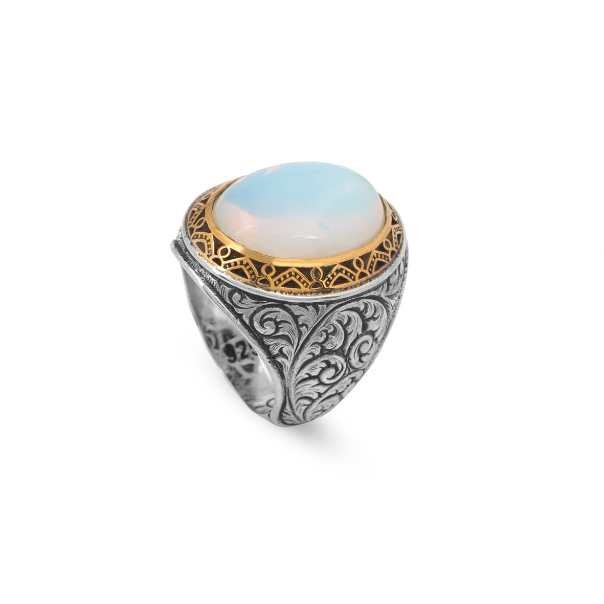 Moonstone Ring Ottoman Vintage 925 Sterling Silver Promise Engagement Ring Gemstone Ring Gift for Husband