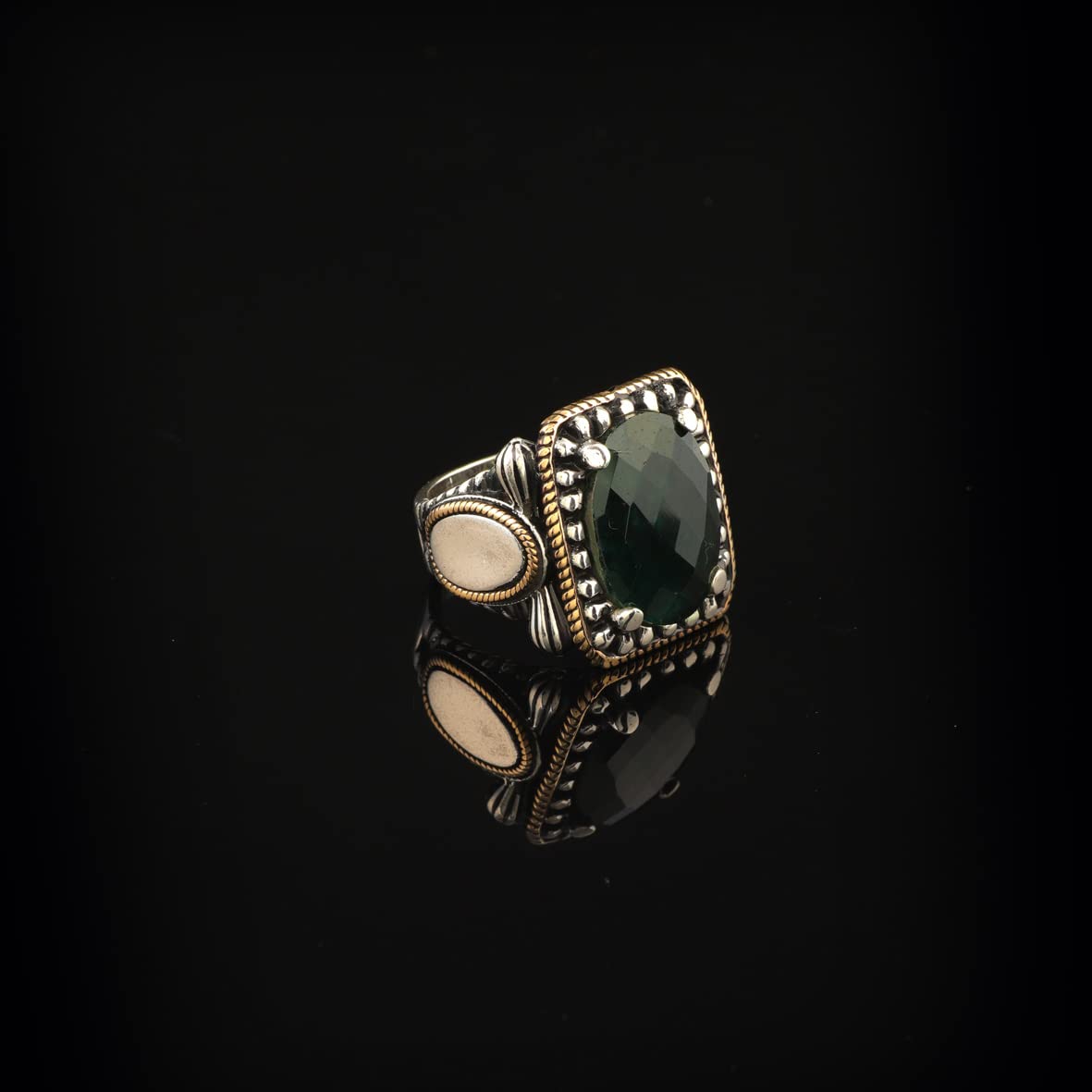 925K Sterling Silver Jade Ring