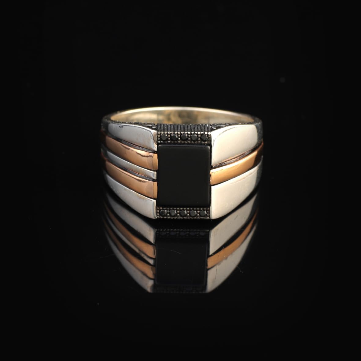 Men’s Sterling Silver Onyx Ring