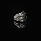 Eagle Emerald Ring - Vintage Mens Gemstone Ring — image 4