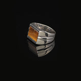 Vintage Tiger Eye Signet Ring for Men – Handmade 925 Sterling Silver Gemstone Ring — image 5