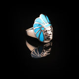 American Indian Chief Handmade Silver Men Ring — image 3