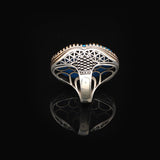 Vintage Genuine Turquoise Men's Ring - Large Oval Stone in Polished 925 Sterling Silver — image 6