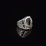 Handmade Onyx Gemstone Eagle Ring for Men Vintage 925 Sterling Silver — image 4