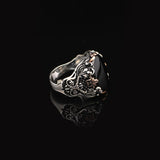 Handmade 925 Sterling Silver Black Onyx Oval Stone Ring - Vintage Polished Gemstone Engagement Ring for Men with Engraving and Silver Polishing Cloth Gift — image 4