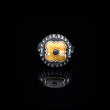 Vintage Tiger Eye and Black Onyx Knife Ring - Handmade 925 Sterling Silver Men's Ring with Gemstone — image 2