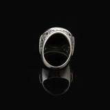 Mens Black Onyx Ring – Chunky Sterling Silver Ring with Micro Sapphire — image 5