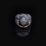 Black Onyx Ring with Vibrant Ottoman-Inspired Patterns — image 2