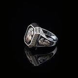 Handmade Eagle Custom Signet Ring - 925 Sterling Silver Men's Jewelry with Animal Design and Silver Polishing Cloth Gift — image 3