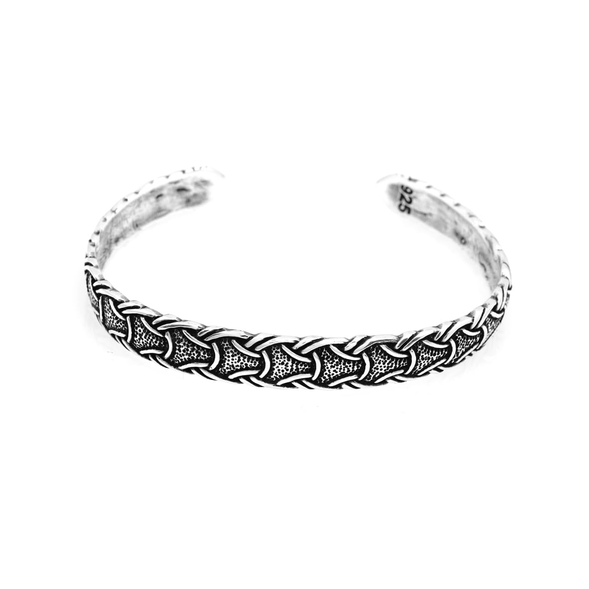 Hand-Engraved Thick Silver Band Bracelet for Men – Handmade Sterling Silver Cuff