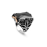 Vintage Ottoman Large Onyx Gemstone Ring for Men – Handmade 925 Sterling Silver Engagement Ring with Custom Engraving & Gift Silver Polishing Cloth — image 1