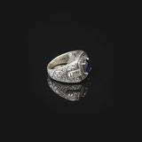 Blue Sapphire Ring with Micro Stone - Vintage Men's Gemstone Ring — image 4