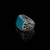 Handmade 925 Sterling Silver Jade Ring in Ottoman Style - Gemstone Men's Jewelry with Ring and Silver Polishing Cloth Gift — image 3