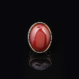Carnelian Ring - Oval Stone - Large Gemstone Ring - Men's Vintage Handmade 925 Sterling Silver Ring with Silver Polishing Cloth Gift — image 3