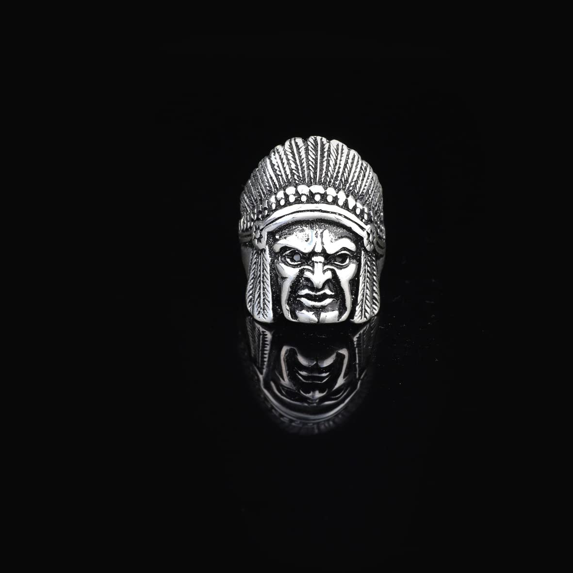 American Indian Chief Handmade Silver Men Ring