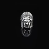 American Indian Chief Handmade Silver Men Ring — image 2