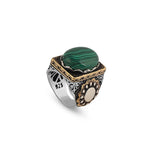 925 K Sterling Silver Malachite Ring Men — image 1