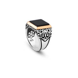 Men's Vintage Onyx Signet Ring - Handmade Pinky Ring in Sterling Silver — image 1