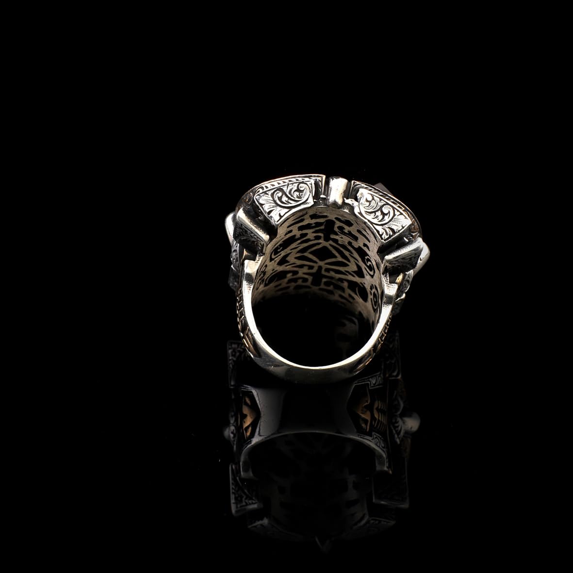 Handmade Garnet Ring – Chunky Sterling Silver Engagement Ring for Men