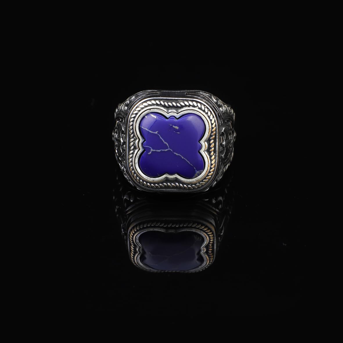 Handmade Vintage Lapis Lazuli Ax Ring - 925 Sterling Silver Men's Gemstone Ring - 925 sterling silver rings for men - Birthday Gifts
