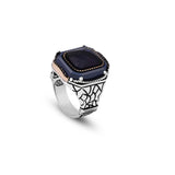 Vintage Blue Tiger Eye Ring for Men — image 1