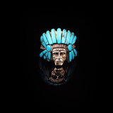 American Indian Chief Handmade Silver Men Ring — image 2