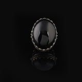 Black Onyx Ring for Men – Chunky Sterling Silver Ottoman Gemstone Ring — image 3
