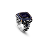 Handmade Vintage Blue Sapphire Ring - Polished 925 Sterling Silver Men's Gemstone Ring — image 1