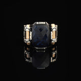 Handmade Sterling Silver Sapphire Ring for Men - Ottoman-Style Vintage Gemstone Pinky Ring with Custom Engraving — image 3