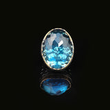 Aquamarine Ring - Oval Stone Large Gemstone Ring for Men Vintage Ottoman Handmade 925 Sterling Silver Rings with Silver Polishing Cloth Gift — image 4