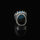 Handmade Men's Turquoise Ring - Chunky Sterling Silver Ottoman-Style Gemstone Ring — image 6