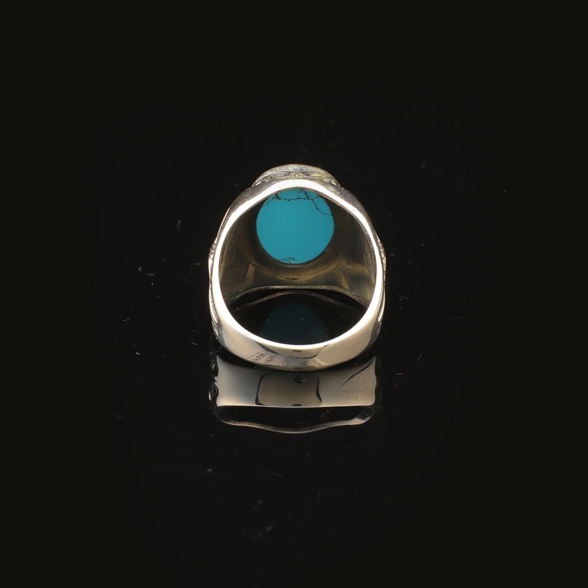 Mens Turquoise Ring Gemstone Ring Ottoman Statement Ring Vintage Ring Pinky Ring Sterling Silver Ring Gift for Him Handmade