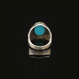 Mens Turquoise Ring Gemstone Ring Ottoman Statement Ring Vintage Ring Pinky Ring Sterling Silver Ring Gift for Him Handmade — image 6