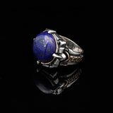 925 Sterling Silver Rings for Men - Lapis Lazuli Men's Ring — image 4