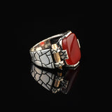Handmade Vintage Carnelian Ring - Sterling Silver Pinky Ring for Men — image 4